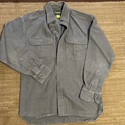Sz S Heavy Gray Flannel Button Up: Cabelas - Image 1 of 2