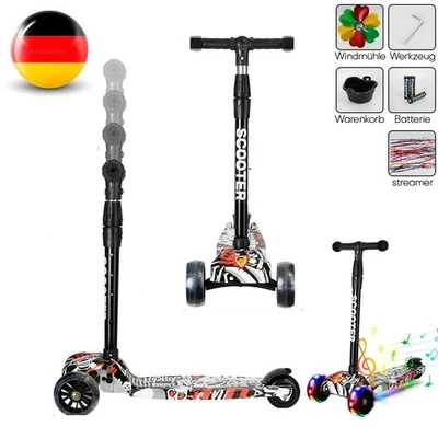 3 in 1 Kinderroller Kinder Scooter LED Räder Trittroller ab 3-10 jahre DHL - Bild 1 von 4