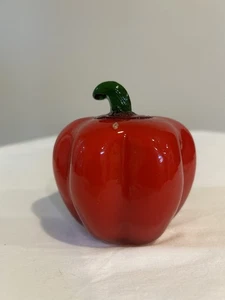 Mundgeblasenes Glas roter Pfeffer Gemüse Dekor 4" hoch Vintage MCM - Bild 1 von 5