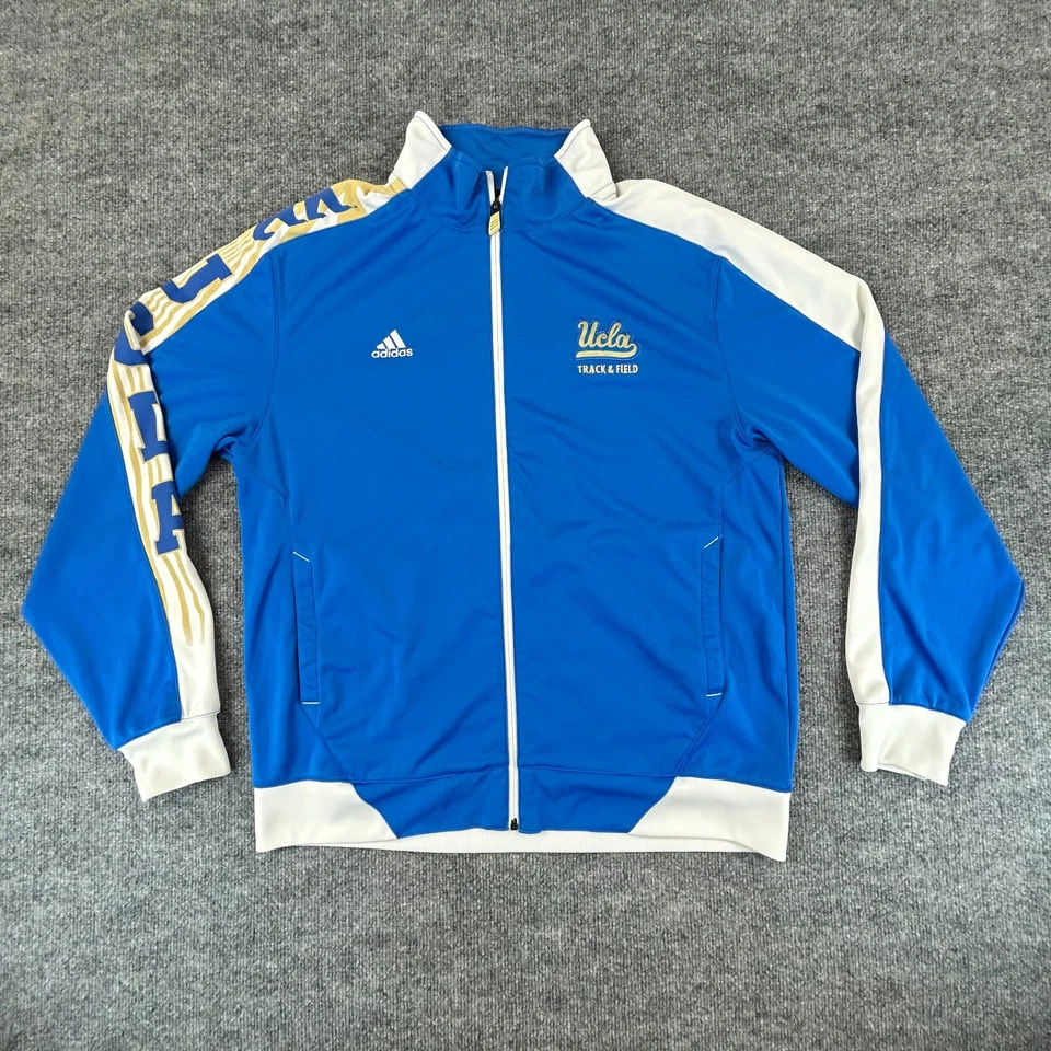 UCLA Bruins Jacket Mens Large Blue Adidas Player Team Issue Track Field Zip Logo - Image 1 of 4