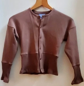Artless Forever by Orlando Cardigan XS Cocoa Brown Ribbed Hem & Sleeves Buttons - Picture 1 of 6