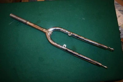 Forcella mtb vintage rigida 26'' 1' 25,4mm filettata cromata per freno a V canti NOS - Immagine 1 di 4
