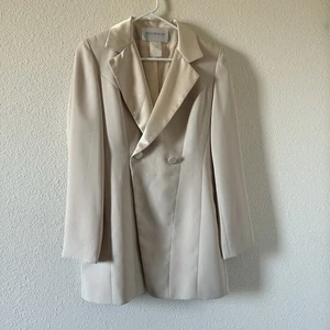 HUGO BUSCATI 100% Seide Blazer Damen 6 Vintage Creme Mixed Media Modern - Bild 1 von 11