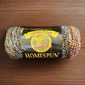 Lion Brand HOMESPUN Garn NOUVEAU #338 teilweise 5,75 Unzen Braun Blau Lila - Bild 1 von 7