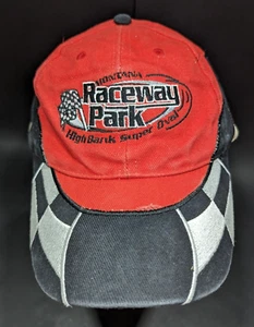 Rare Find - Vintage Montana Raceway Park Adjustable Baseball Cap Red White Black - Picture 1 of 8