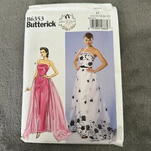 Butterick B6353 by Gertie Evening Gown Sewing Pattern Sz 14-22 Strapless Dress - Picture 1 of 8