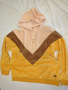 Roxy Women's Chasing waves Colorblock Velour Chevron Pullover Hoodie Size L S3 - Picture 1 of 10