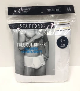 Stafford Herren Full Cut Slips 6er Pack Gr. 44 weiß 100% Baumwolle BRANDNEU - Bild 1 von 4
