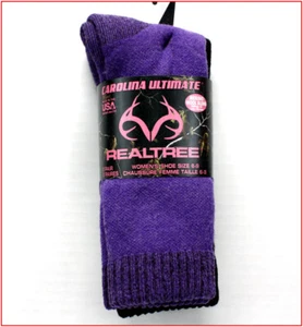 2 pares - Calcetines Realtree para mujer mezcla de lana merino - mechas acolchadas púrpura negro - Imagen 1 de 5