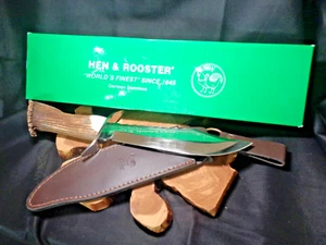 Rare Vintage Hen & Rooster Bowie | 15.5", Stag Handle - Picture 1 of 24