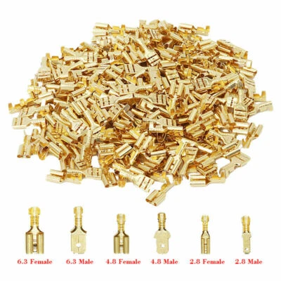 100x Crimpverbinder 2,8 4,8 6,3 Flachsteckhülsen Flachstecker Spade Kabelschuhe - Bild 1 von 4