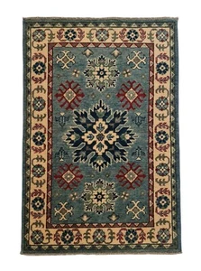 Rug Handmade Kazak, Traditional Oriental Area Afghan Carpet, Hand-Knotted, Wool - Picture 1 of 5