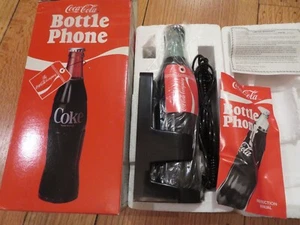 NUOVO 1983 VINTAGE COCA-COLA telefono con cavo elettronico completo a forma di bottiglia 5000 - Foto 1 di 12