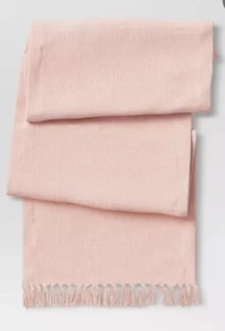 Opalhouse Cotton Textured Table Runner Pink Fringed Tasseled Valentines Day - Picture 1 of 4
