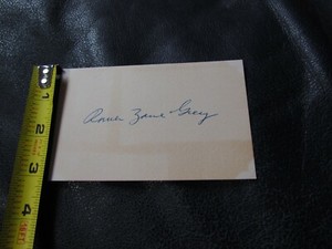 Zane Grey autographed index card 3x5 