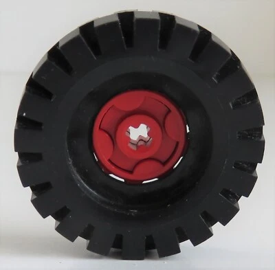 LEGO Technic-Reifen / Tire 17 x 43 mit Zahnrad - Felge, rot # g9c01 - Bild 1 von 3