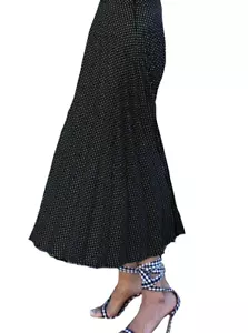 ZARA WOMAN LONG SKIRT POLKA DOT PRINT PLEATED MIDI SKIRT SIZE XS new - Picture 1 of 14