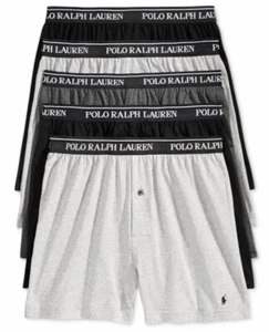 5 PACK GENUINE RALPH LAUREN POLO SIZE SMALL BLACK GRAY COTTON KNIT BOXER SHORTS - Picture 1 of 24