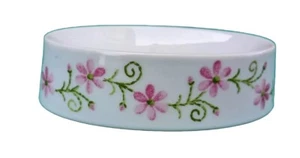 Vintage Porcelain Soap White Green Pink Flowers I.W. RICE  Japan  - Picture 1 of 12