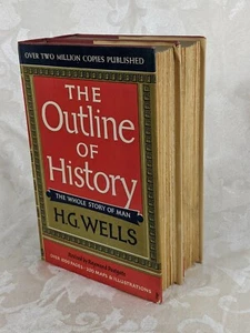 1956 The Outline Of History H.G. Wells, Volume I & II, Book Club Edition  - Picture 1 of 8