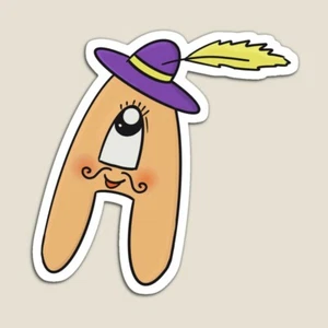 Cute Letter A as a  musketeer Vinyl Sticker 3" x 3" Matte Handmade Durable US se - Picture 1 of 2