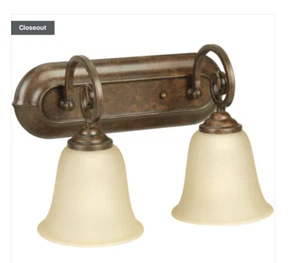 Jeremiah Lighting Craftmade 7114PR2 2-Light Vanity in Bronze 14 inch Cecilia - Picture 1 of 13