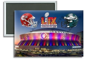 SUPER BOWL LIX 2025 KANSAS CITY CHIEFS PHILADELPHIA EAGLES 2" x 3" lOCKER Magnet - Bild 1 von 3