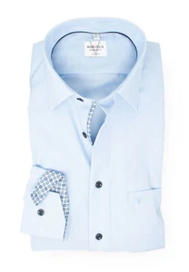 Marvelis Herren Businesshemd Langarm Non-Iron Modern Fit,Einfarbig,New Kent - Picture 1 of 4