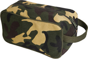 Tactical Travel Toiletry Bag Zipper Canvas Case Compact Organizer Portable Dopp