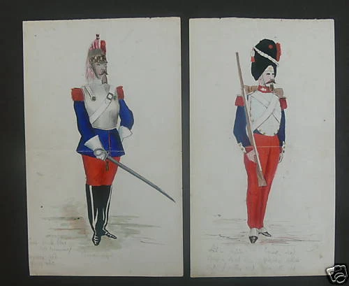 Original 1866 Military Watercolours - Military Tailor ? - Image 1 of 1