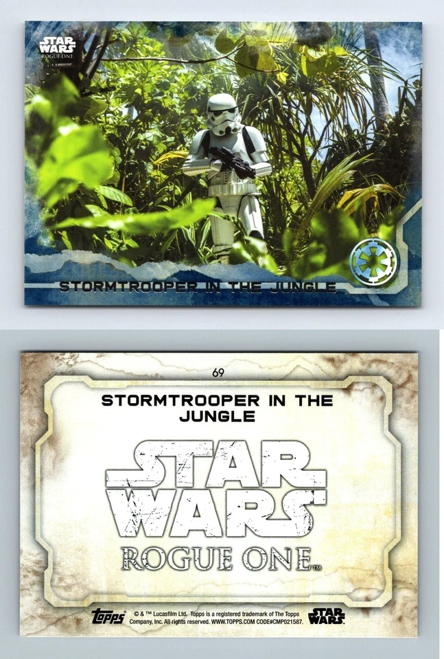 Stormtrooper In Jungle #69 Star Wars Rogue One S1 Blue Squad Parallel Card - Image 1 of 1
