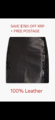 IRO PARIS Sanna 100% Black  leather Lamb Skin mini skirt + FREE POSTAGE - Imagem 1 de 4