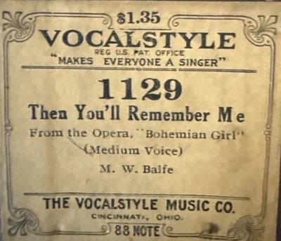 Вокальный стиль плеер фортепиано рулон 1129 тогда вы будете помнить меня - Изображение 1 из 2