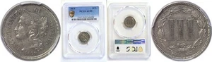 1879 3C Nickel Three Cent PCGS AU-55 - Picture 1 of 3