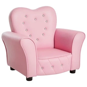 HOMCOM Kids Sofa Toddler Armchair Children Chair Princess-Themed Nursery - Picture 1 of 11