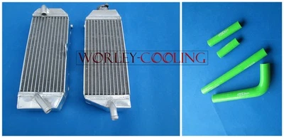 NJ-Radiador de aluminio y mangueras VERDES YAMAHA YZ400F 1998 1999 2000 98 99 00 Foto 1 de 4