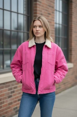 Chaqueta aislante forrada Sherpa vintage Walls rosa trabajo utilitario mujer grande Foto 1 de 4