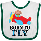 Inktastic Boys Future Pilot Monkey Airplane Baby Bib Childs Gift Clothing Infant