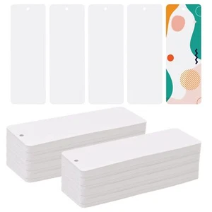 150 Pack Blank Bookmarks - DIY Craft White Bookmarks with Hole Blank Cardstoc... - Picture 1 of 6