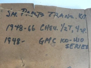 ANTIQUE SMALL PARTS TRANS KIT '48-60 CHEV 1/2T, 4sp & '48 GMC 100-410 SERIES NEW - Picture 1 of 4