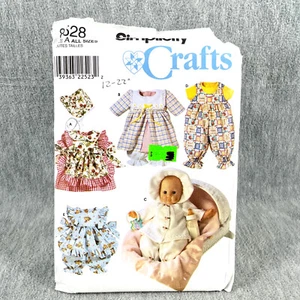 Simplicity 8258 Baby Doll Clothes Dress Pinafore Shirt Romper Sewing Pattern - Picture 1 of 4