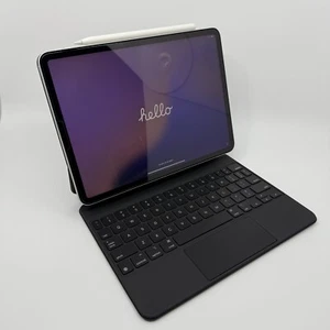 Apple iPad Pro 11 Inch 3rd Gen 128 GB WiFi Magic Keyboard Pencil Space Gray 2377 - Picture 1 of 17