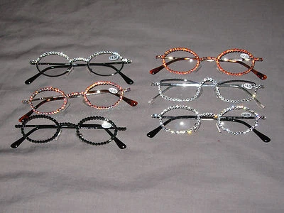 Hecho con gafas de lectura de cristal de Swarovski con joyas + 4,00 marcos de alambre Bling ¡NUEVO! Foto 1 de 4