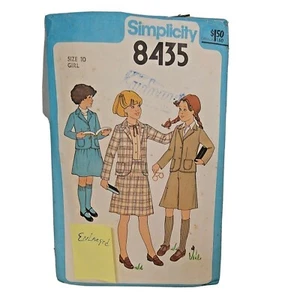 Simplicity Sewing Pattern 8435 Girls Skirt Culottes Blazer  Size 10 Cut &Counted - Picture 1 of 3