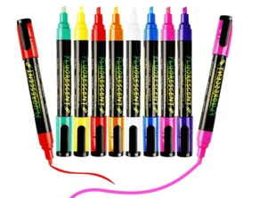 8x Thick Liquid Chalk Window Marker Pen Cafe Pub Menu A-Board Sign Markers Pens - Picture 1 of 8