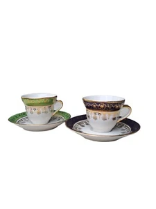 Vintage Turkish Coffee Cup/Saucer Made in Istanbul Set of 2  - Picture 1 of 5