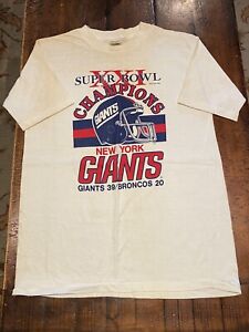 Super Bowl XXI Shirt NY Giants Denver Broncos Large 1986 / 1987