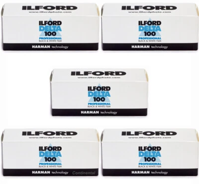 5 Rolls llford Delta 100 Professional 120 Fine Grain Black & White Film - Image 1 of 4