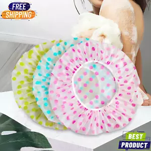 3pcs Polka Dot Shower Cap Set - Colorful Waterproof Bath Cap for Household Use - Picture 1 of 7