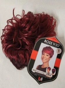 Fixie Burgandy Short Wig - BOBBI BOSS Premium Synthetic M357 BRAXTON *NEW* - Picture 1 of 8
